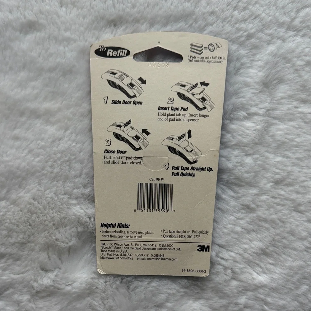 NEW Scotch Pop-up Satin Tape Strips Refill 3 pack